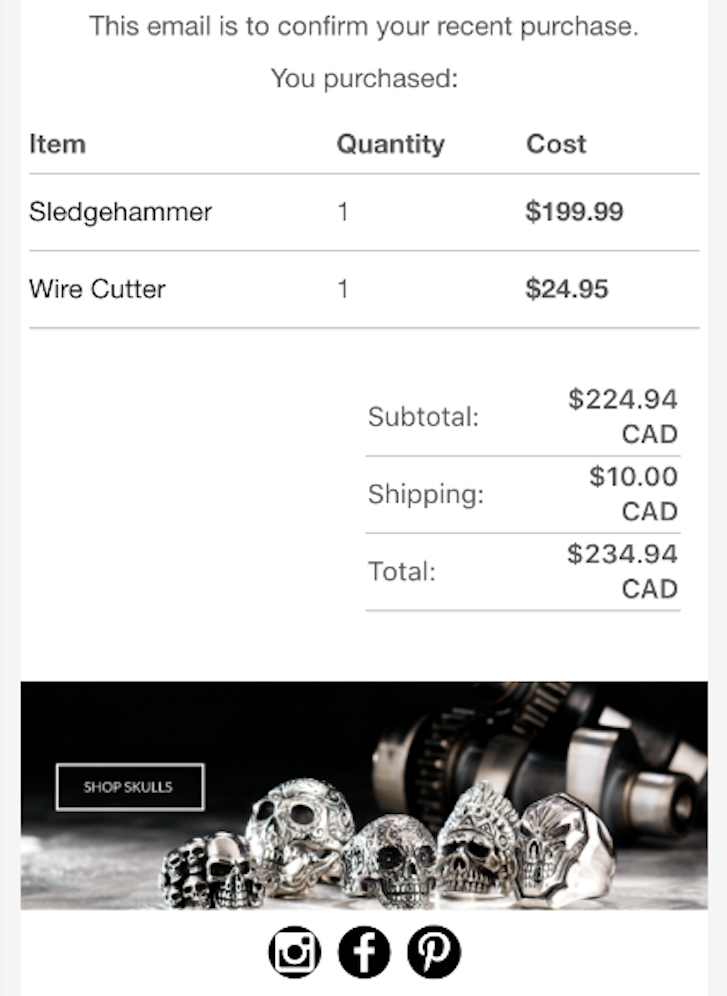 Essential Emails to Design for Every Ecommerce Site You Build: POS Receipt
