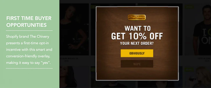 Using Overlays to Boost Conversions: First-time visitor overlays