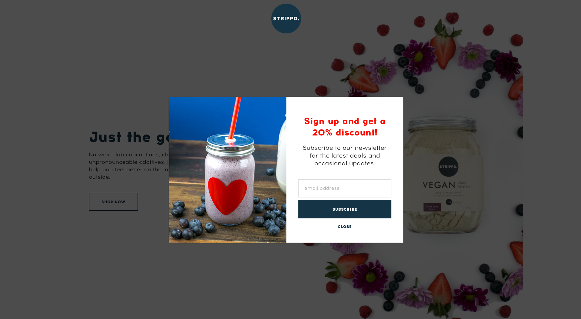 8 ecommerce stores to inspire your valentines day: Strippd popup