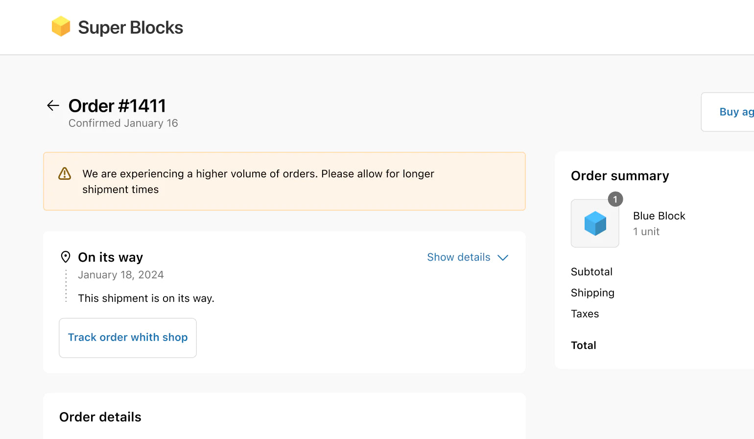 Checkout Blocks on the Thank you and Order Status pages