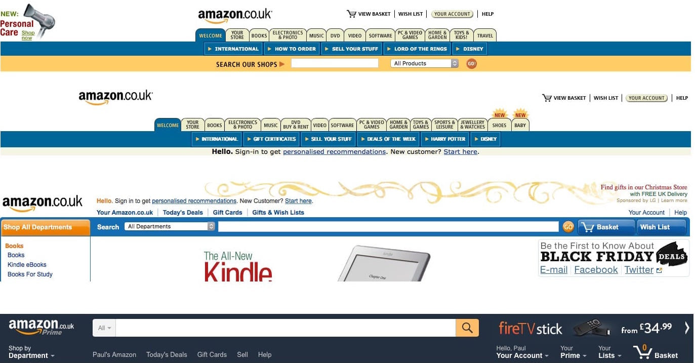 Continual Development in Ecommerce Design - Amazon