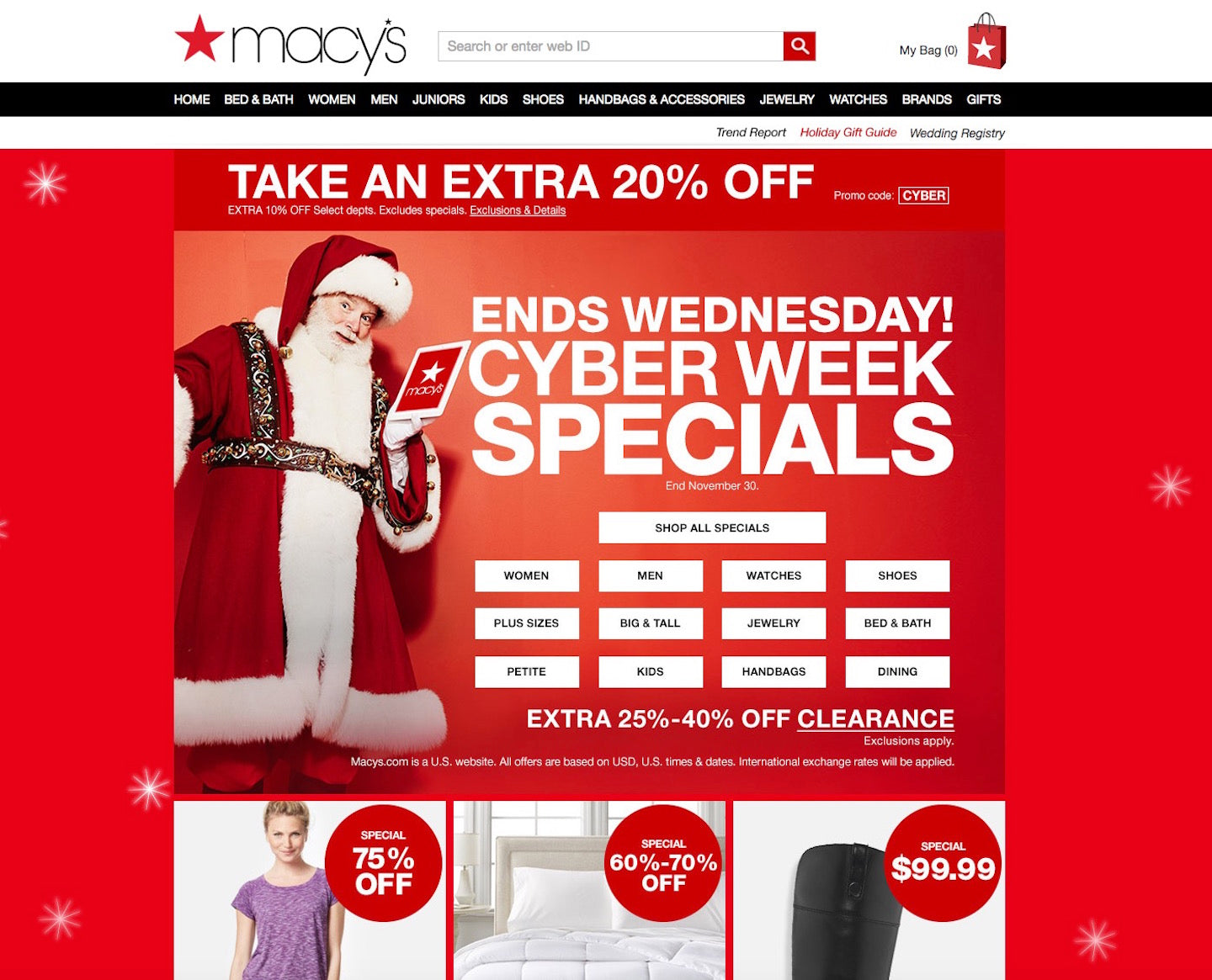 Designing Webpages For Christmas: Macy's