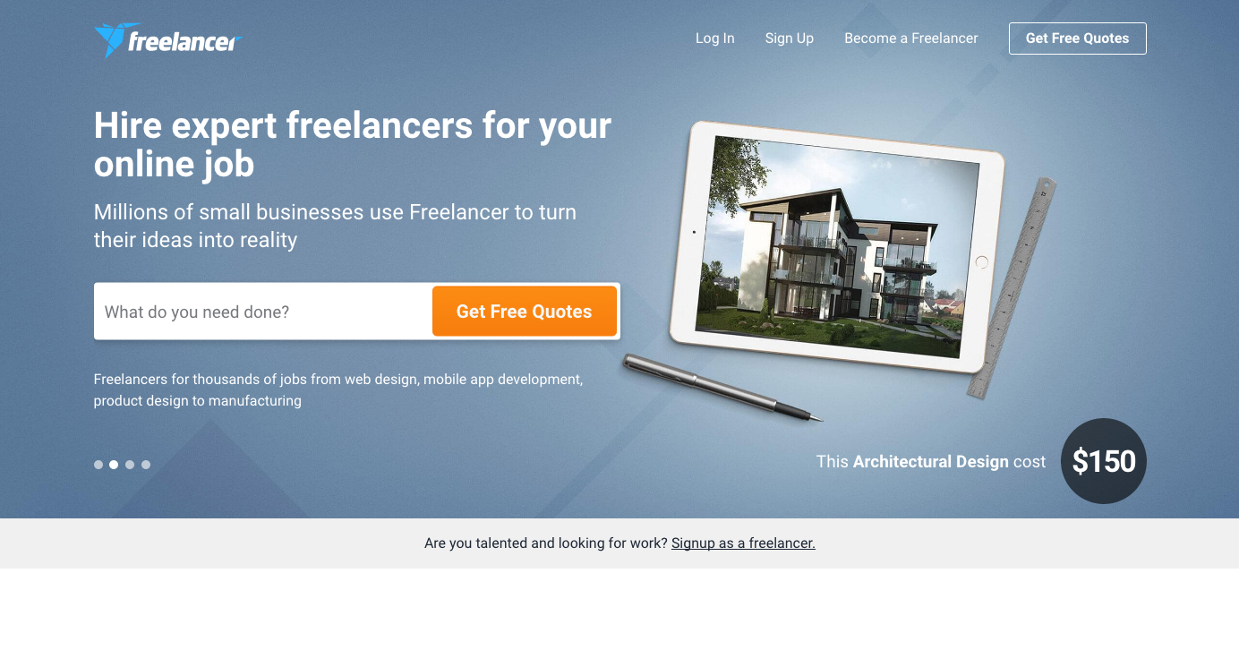 Finding web design clients: Freelancer