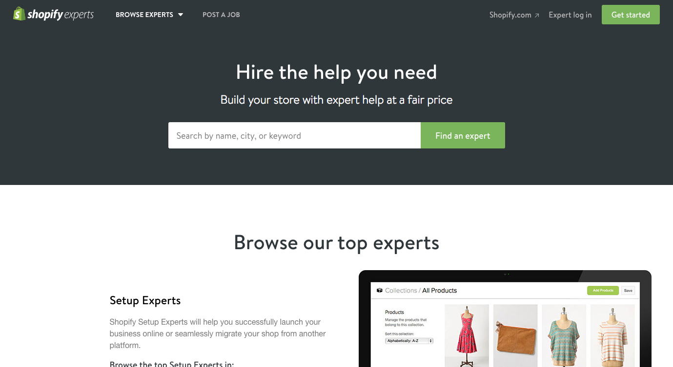 Trovare clienti: marketplace Shopify expert