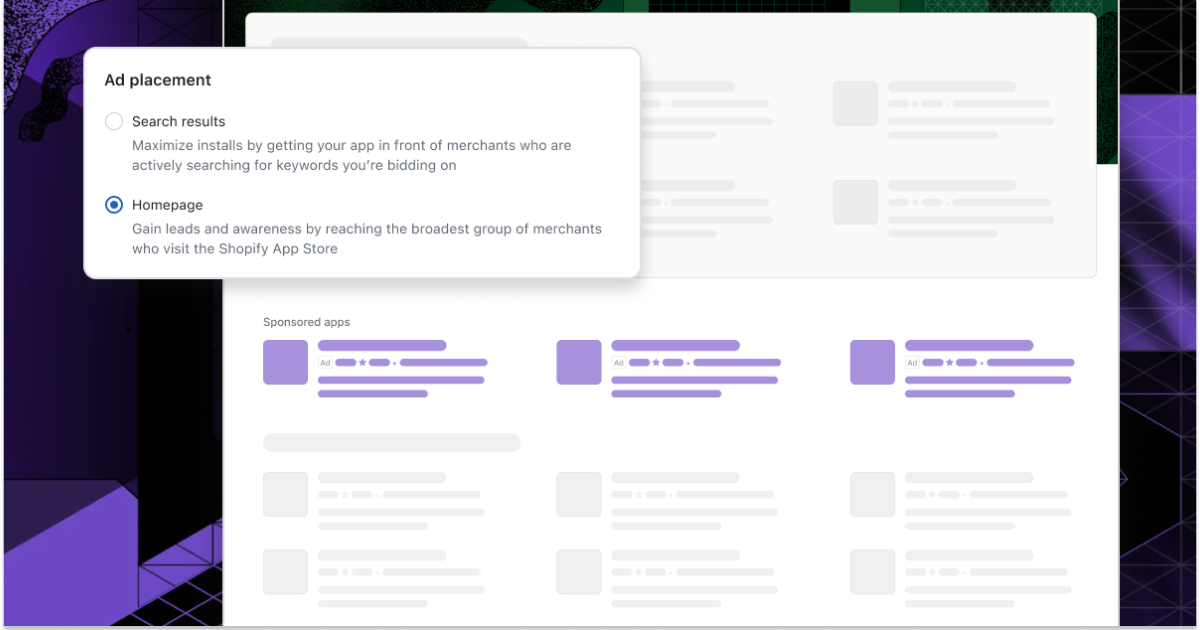 Introducing homepage ads on the Shopify App Store