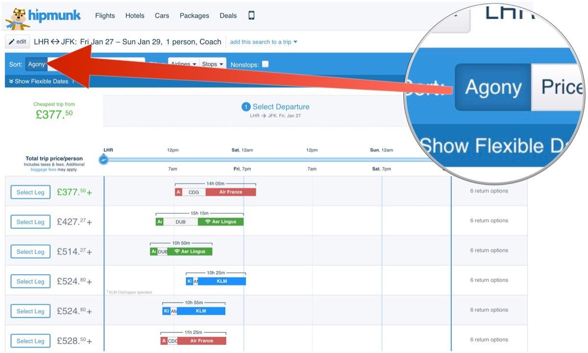 Increasing your online conversion: Hipmunk