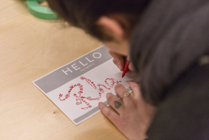 Dribbble and Shopify Team Up April 2015: Name tag Art