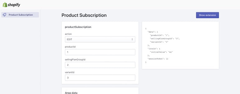 Shopify API release January 2021: app extension simulator browser tool