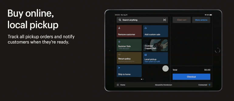 Shopify POS: shop online, local pickup
