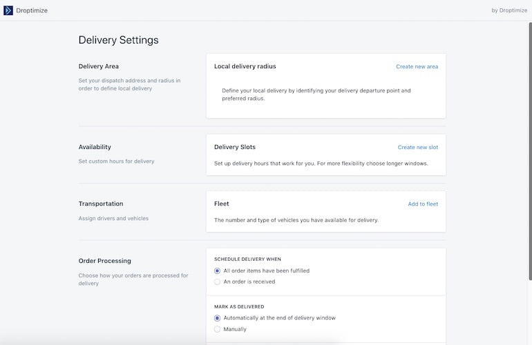 Shopify app challenge past participants: Droptimize Dashboard