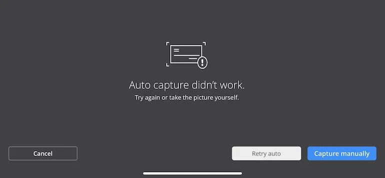 UX writing: mobile banking app 'auto capture'