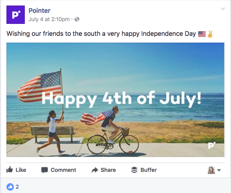 Actionable social media tips: Pointer Creative Independence Day