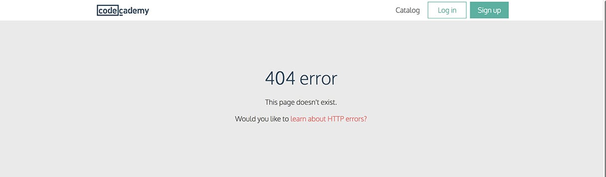 best 404 pages: codecadamy