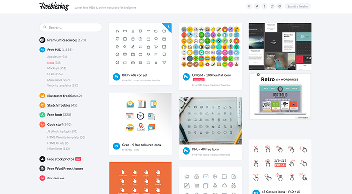 best resources for downloading icon packs: Freebiebug