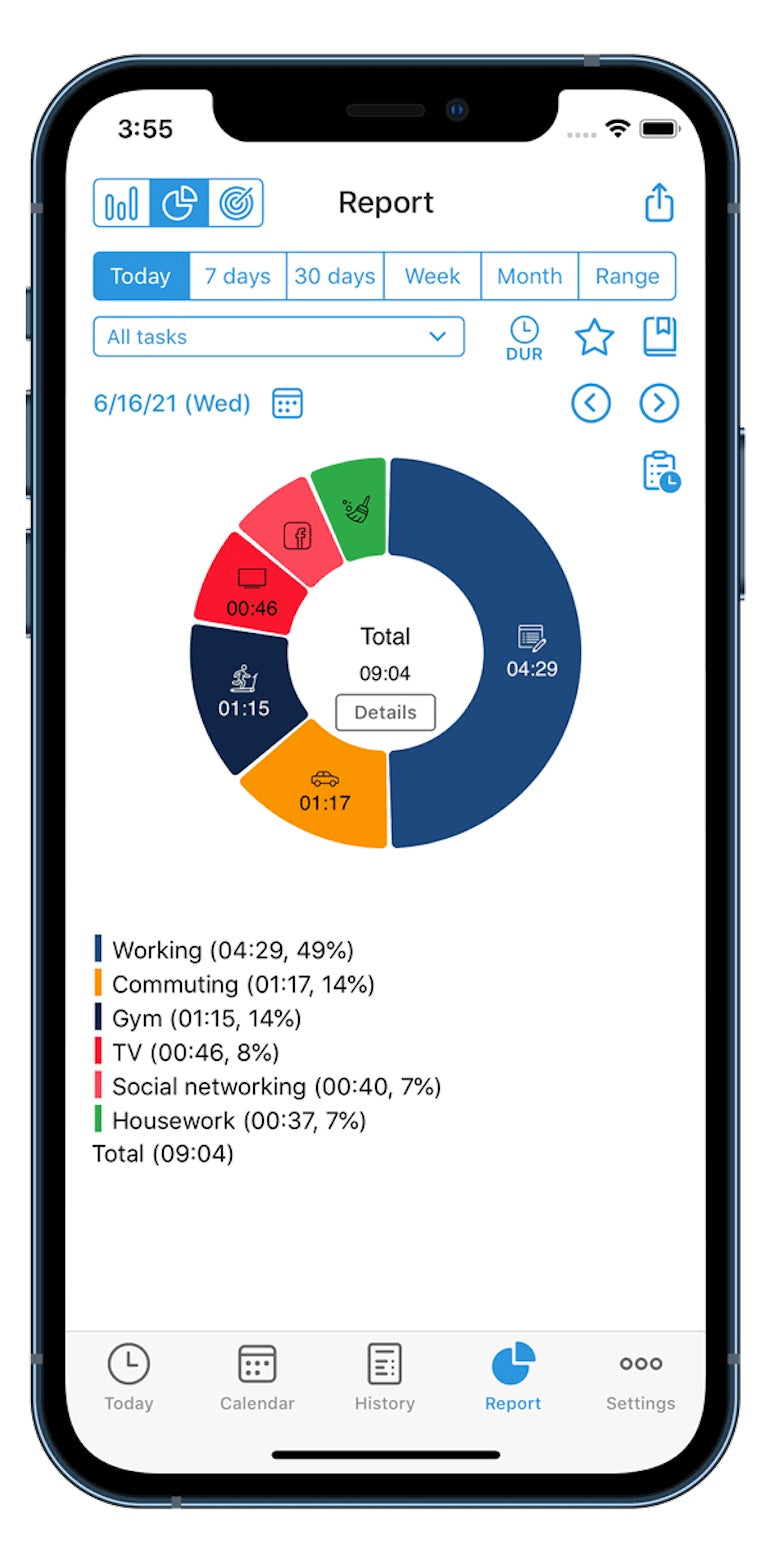 Screengrab of the ATracker interface on a mobile device