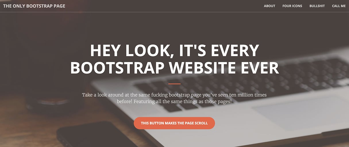 brutalist web design: bootstrap