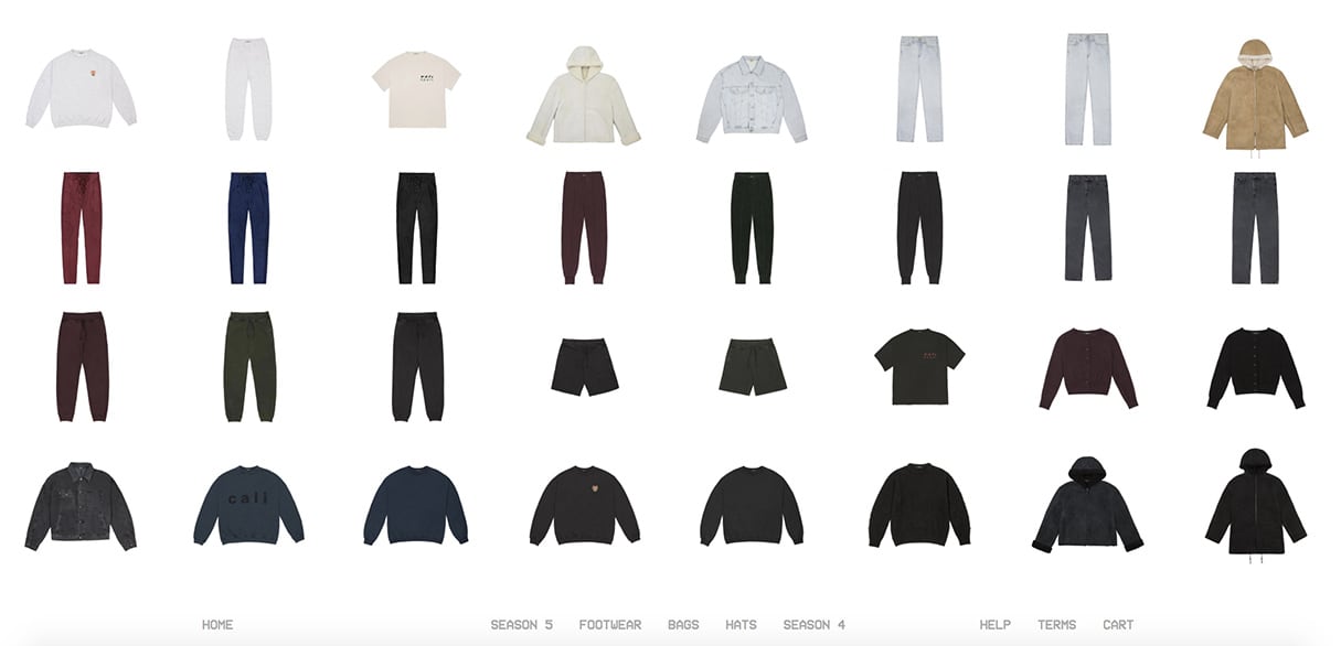 brutalist web design: yeezy