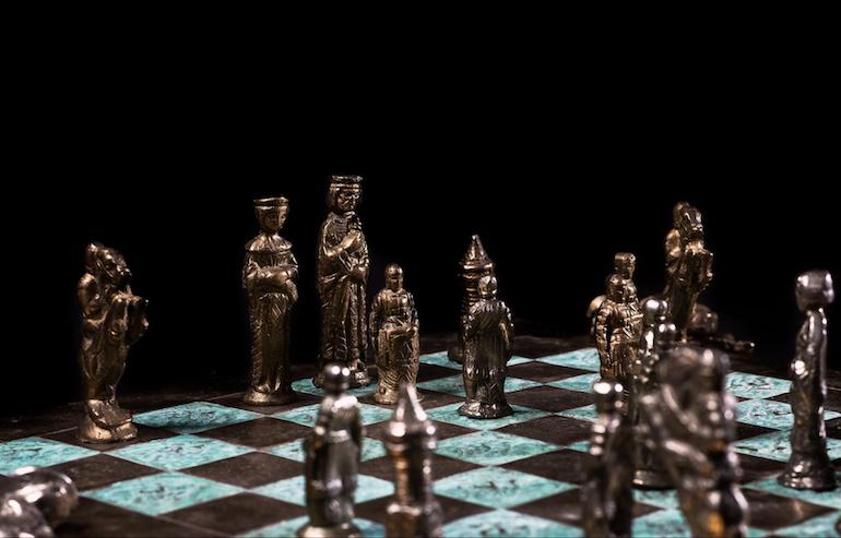 business cash flow: chess board