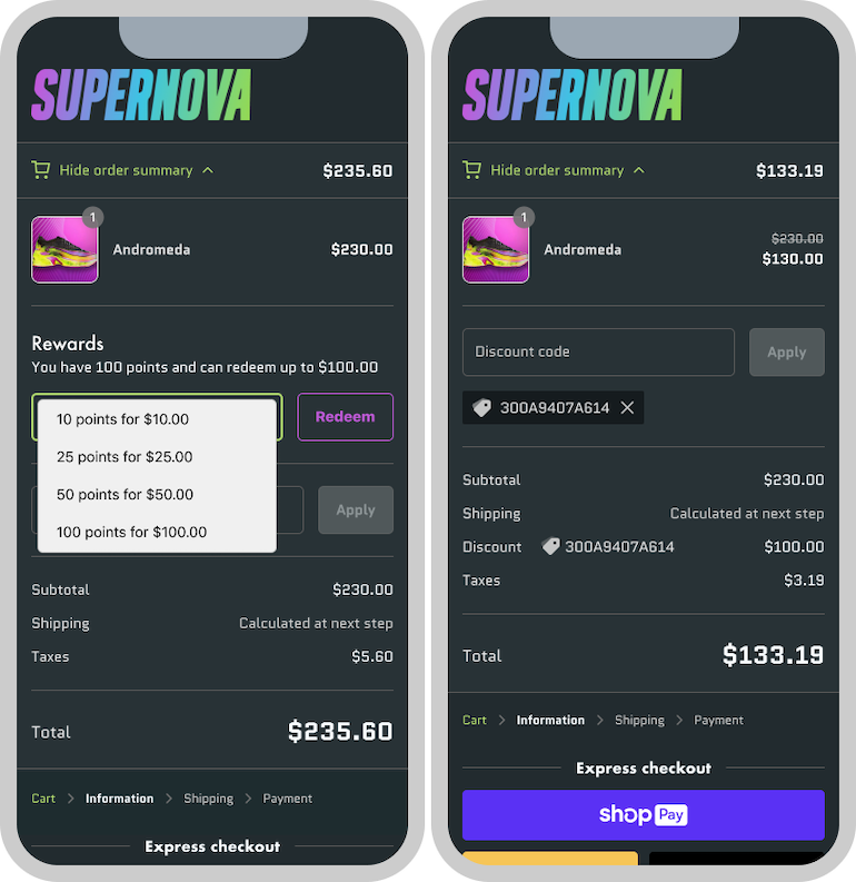 Checkout UI extensions: Loyalty points being applied at checkout