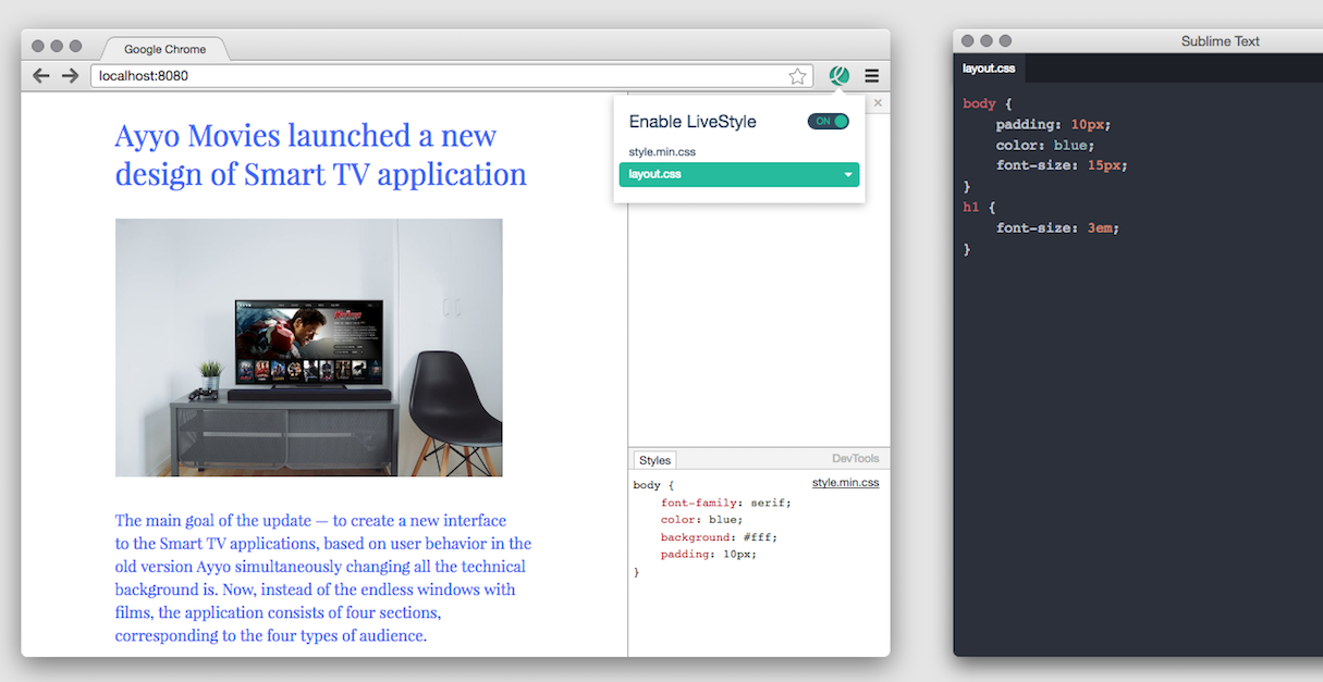 Chrome Extensions: Emmet LiveStyle