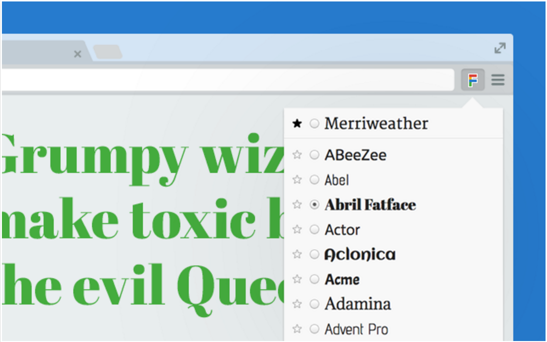 Chrome Extensions: Google Font Previewer for Chrome