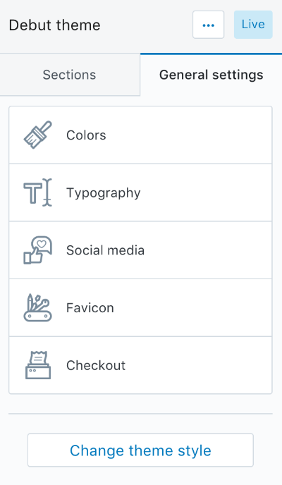 Color schemes with theme options and presets - theme options panel