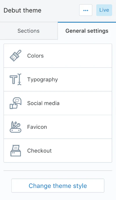 Color schemes with theme options and presets - theme options panel