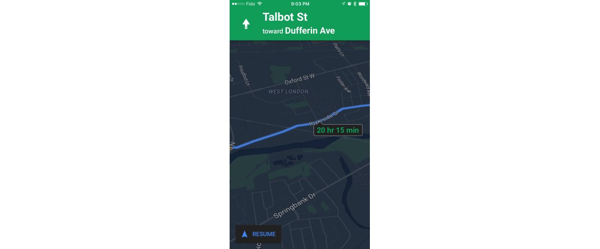 dark ui: google maps