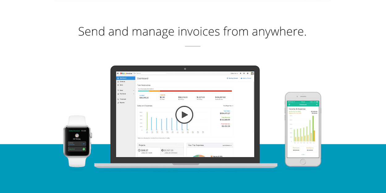 Freelancer invoicing tools: Zoho Invoice