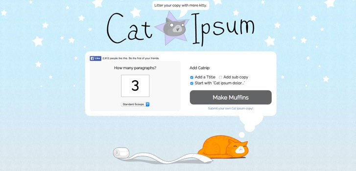 Lorem Ipsum Generator Beispiel: cat ipsum