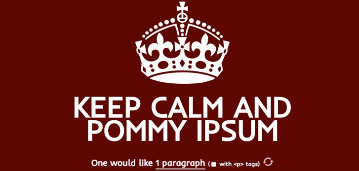 Lorem Ipsum Generator Beispiel: Pommy Ipsum