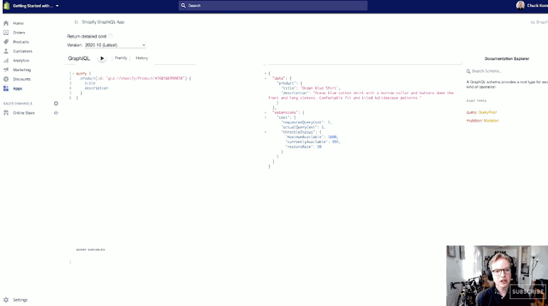 graphql operation names and variables: gif of speaker naming a query