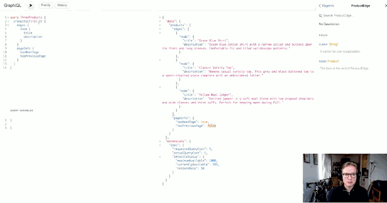 graphql pagination: gif taken from youtube video