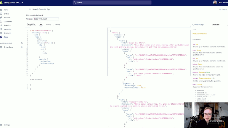 graphql pagination: gif taken from youtube video