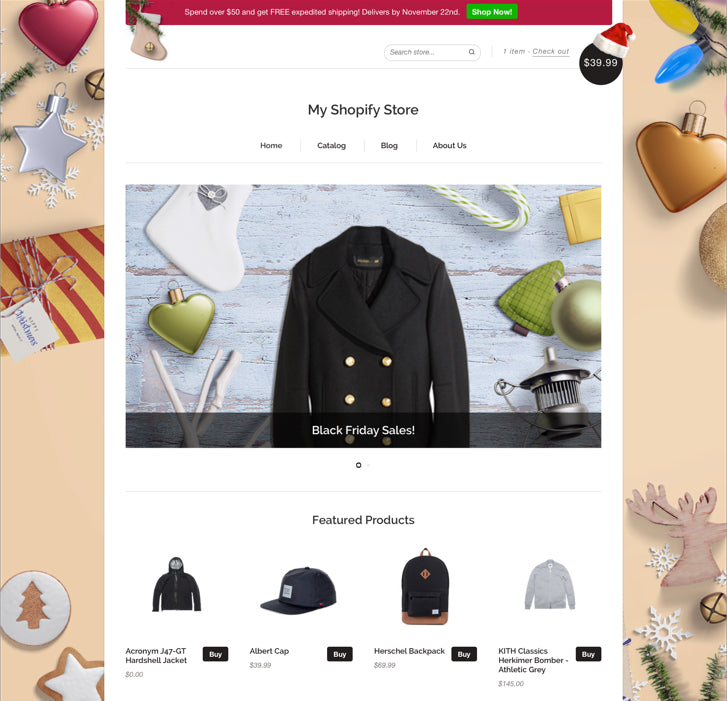 Holiday Ecommerce Design: Shopify Store Redesigned for Holidays