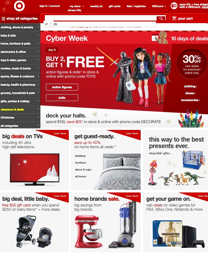 Holiday web design tips - target landing page