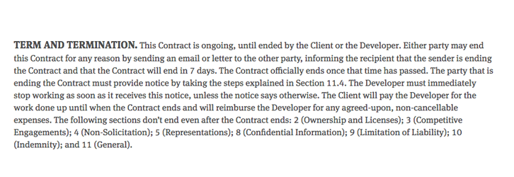 How to Write a Freelance Contract - Termination