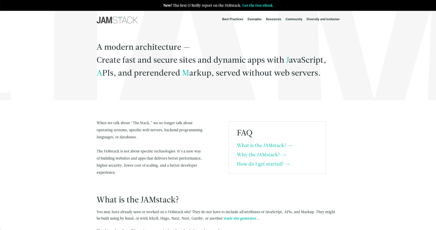 jamstack: homepage