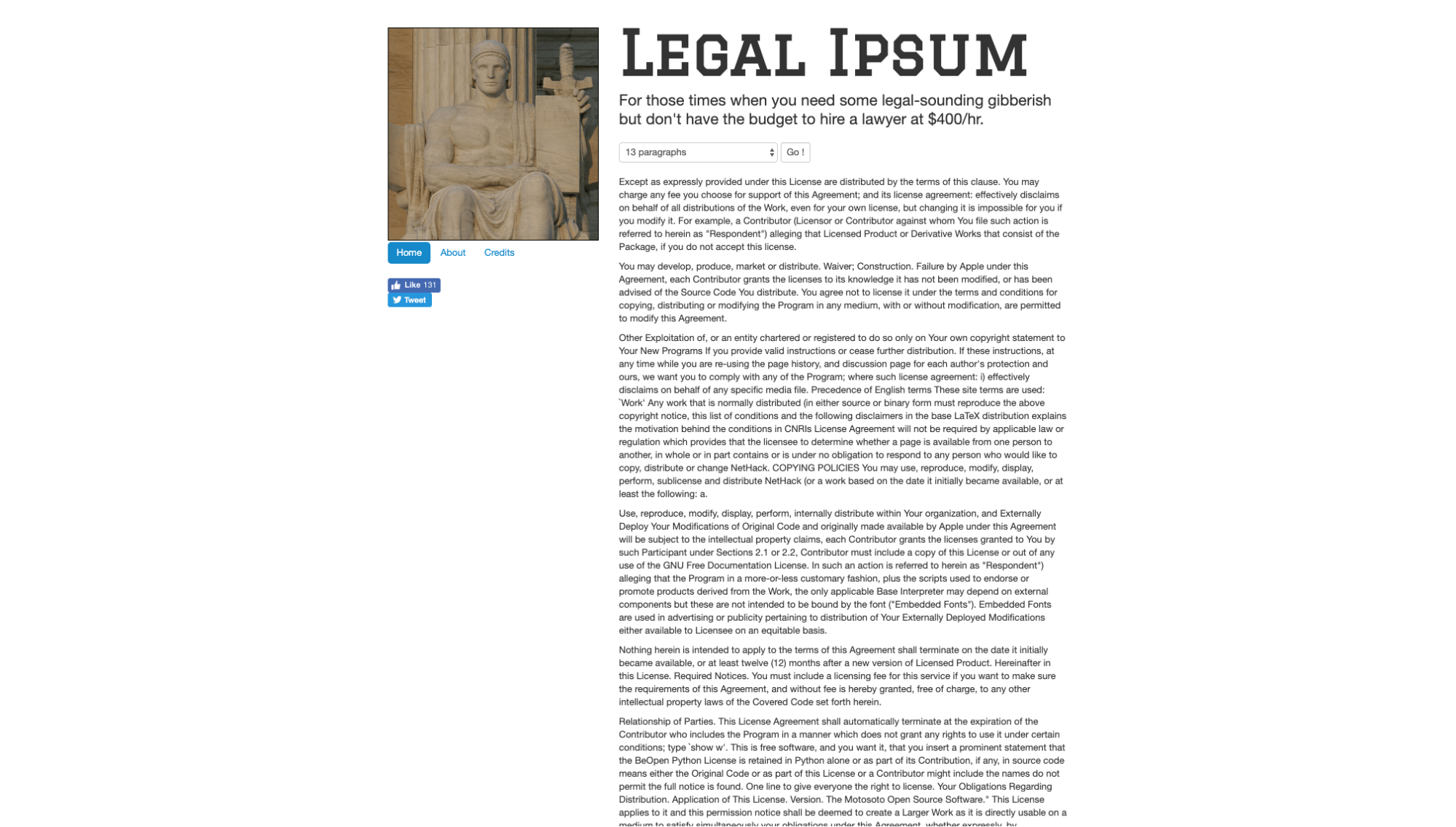 lorem ipsum generator: legal