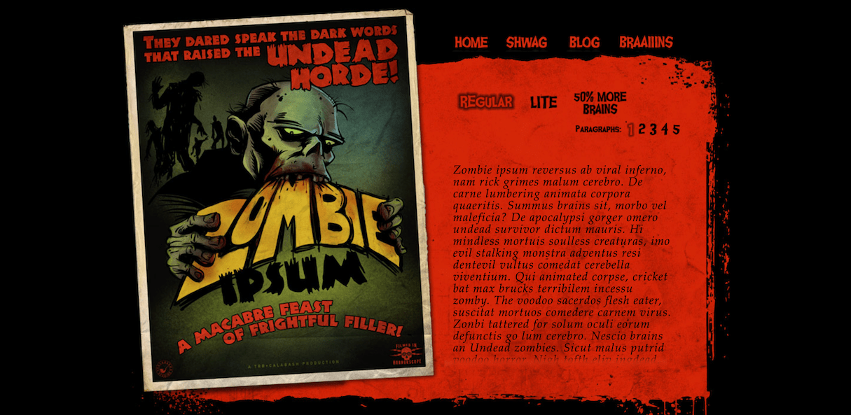 lorem ipsum generator: zombie