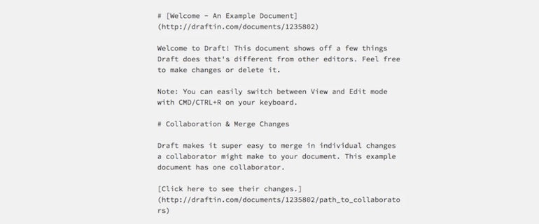 markdown editor: draft