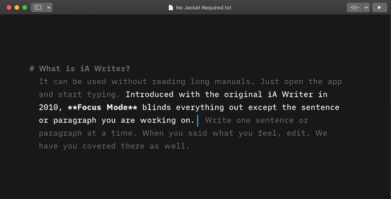 markdown editor: iA Writer