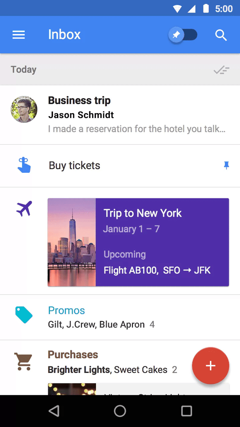 mobile app animation: Giff of a person booking a trip on an app