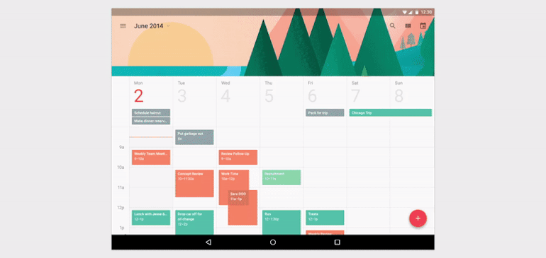 mobile app animation: calendar zooming in to display a section and what that time slot means