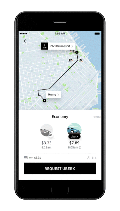 mobile design: uber