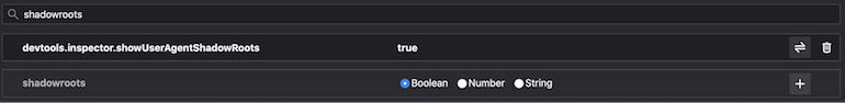 new HTML: Firefox config Shadow Roots config item