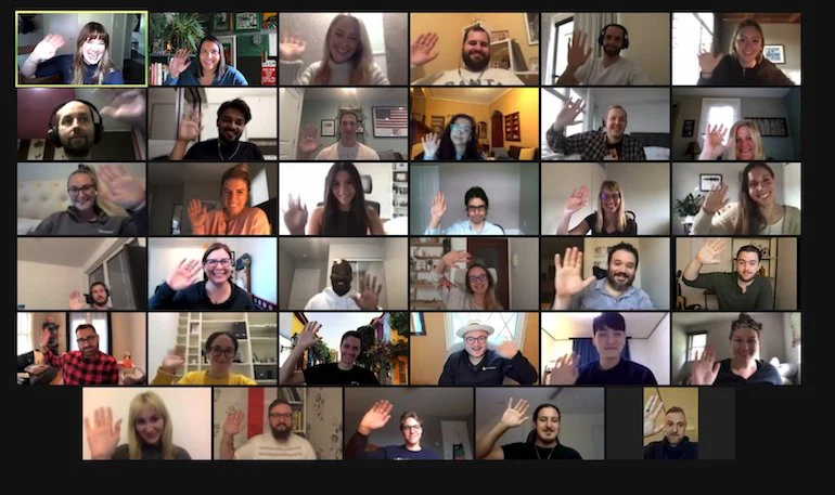 octane ai case study: screenshot of zoom meeting with entire team