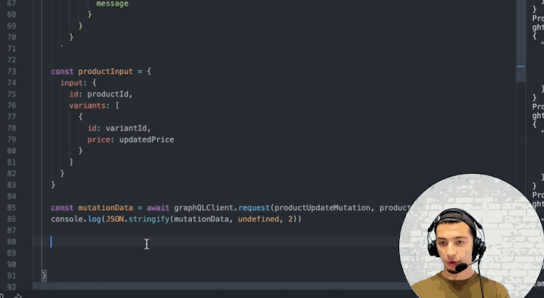 Optimize rate limit: GIF showing Zameer demonstrating how to set up a raw request to capture rate limit information.