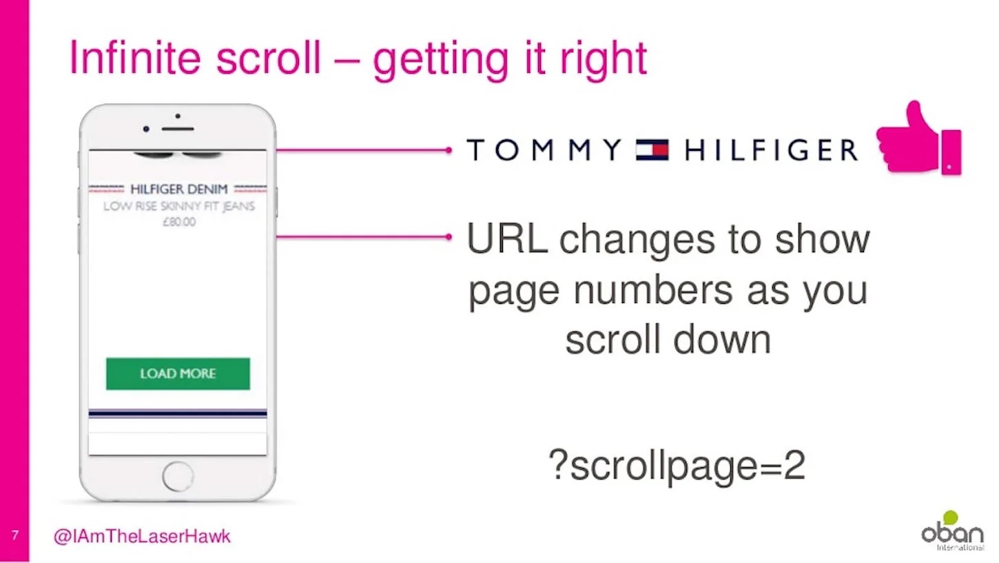 seo tips: infinite scroll