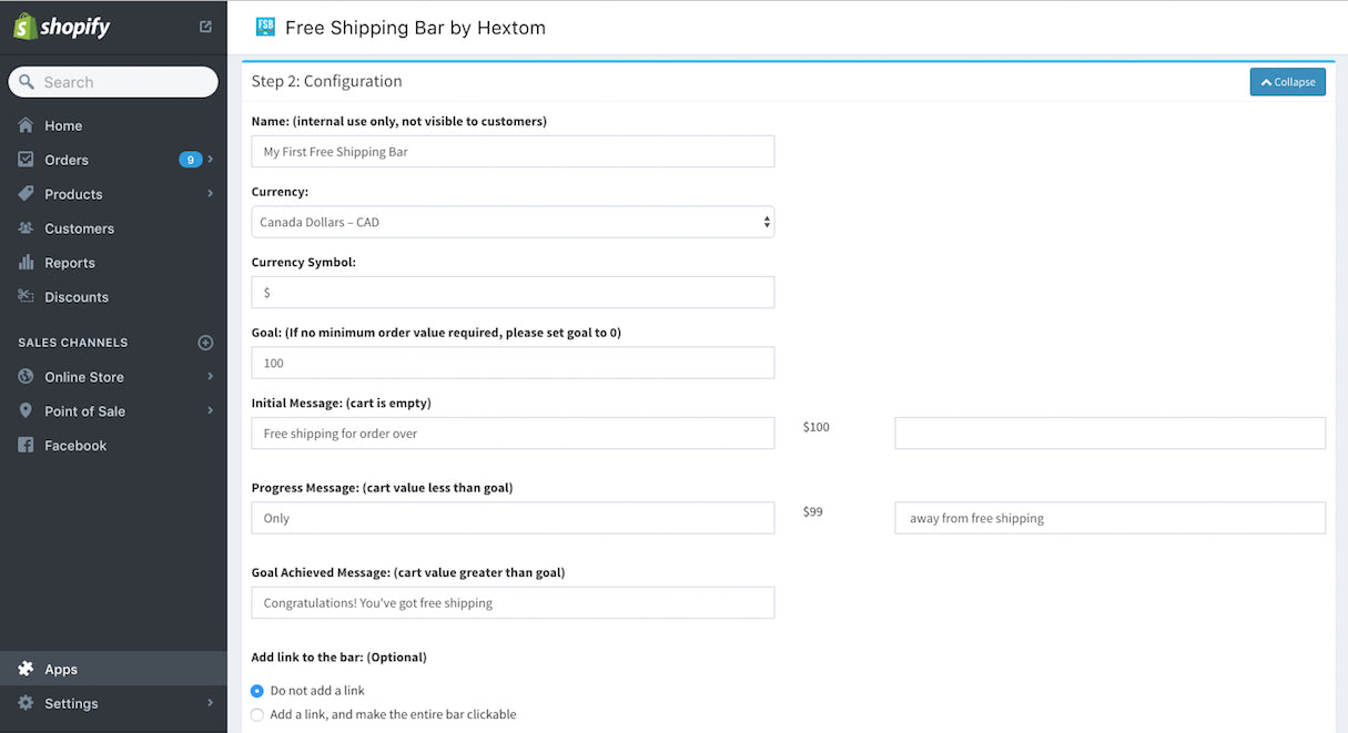 Shopify App Onboarding: Hextom